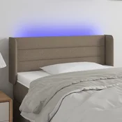 Vidaxl vidaXL Vzglavje postelje z LED svetlobo 103x16x78/88 cm blago