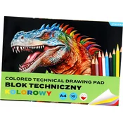 STARPAK Tehnični blok Dinozaver barvni A4 10 listov