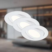 Briloner Vgradna LED-svetilka komplet 3 kos bela vrtljiva V: 3 cm O: 10,6 cm