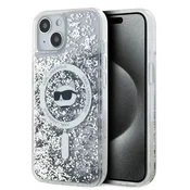 Karl Lagerfeld Etui Karl Lagerfeld Liquid Glitter Choupette Head MagSafe za iPhone 15 Plus/14 Plus - prozorno