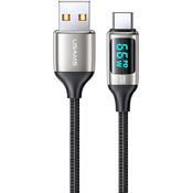 USAMS Nylon Cable U78 USB-C 1.2m LED 6A Fast Charging white SJ544USB02 (US-SJ544)
