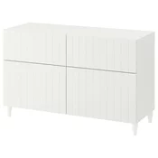BESTA Komb.odlaganje s vratima/fiokama, bela/Sutterviken/Kabbarp bela, 120x42x74 cm