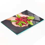 shumee Dekorativna steklena kuhinjska deska za rezanje Češnje v rokah 80x52 cm