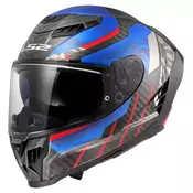 Karbonska kaciga za motor LS2 Dragon Trax (FF807), plava/crvena