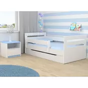 Drveni deciji krevet Tomi sa fiokom - beli - 180x80 cm