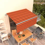 Automatska tenda s roletom 3,5 x 2,5 m narancasto-smeda