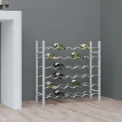 Stalak za vino za 36 boca bijeli metalni