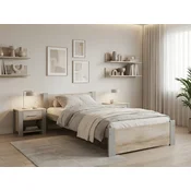 Postelja IKAROS 90 x 200 cm, hrast sonoma/siva Posteljno dno: Z lamelno posteljno dno, Vzmetnica: Vzmetnica Coco Maxi 20 cm