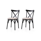 Hanah Home Set trpezarijskih stolica Ekol 285 V2, 2 komada, Krem