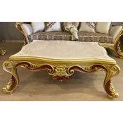 Casa Padrino luxury baroque coffee table white/beige/gold/brown - Magnificent living room table baroque style - Living room furniture baroque style - Baroque furniture - Baroque furnishings