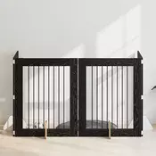 Vrata za pse s postoljem 4 pcs Crni hrast 80 x 100 cm