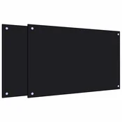 shumee Kuhinjska zaščitna obloga 2 kosa črna 80x50 cm kaljeno steklo