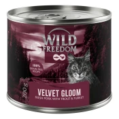 Wild Freedom Adult Red 6 x 200 g - receptura bez žitarica - Velvet Gloom - svinjetina, puretina i pastrva
