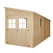 Timbela Lesena vrtna hiša (s 3 stenami) - H244x216x513 cm/10 m2 - Vrtna lopa s podi - TIMBELA M341+M341G, (21956347)