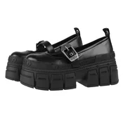 Škornji s polno peto - GOSPHER BALLERINA BUCKLE - BUFFALO - 1620051-BLK