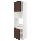 METOD Visoka omara za vgrad gspd aparate, bela/Sinarp rjava, 60x60x220 cm