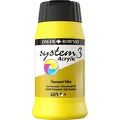 Daler Rowney System3 Akrilna barva Fluorescent Yellow 500 ml 1 kos