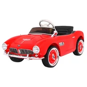 BMW 507 Retro otroški električni avto rdeč + LED avdio + daljinski upravljalnik + eko usnje + EVA + počasen zagon