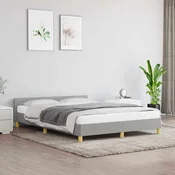Posteljni okvir brez vzmetnice svetlo siv 140x200 cm tkanina