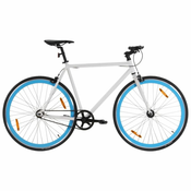 vidaXL Bicikl s fiksnim zupcanikom bijelo-plavi 700c 59 cm