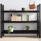 Zidna polica tamnosmeda 140x60x(2-6) cm od obradene hrastovine