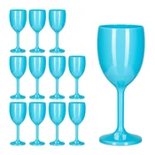 Northix Set 12 turkiznih plastičnih kozarcev za vino