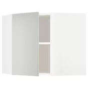 METOD Ugaoni zidni element s policama, bela/Havstorp svetlosiva, 68x60 cm