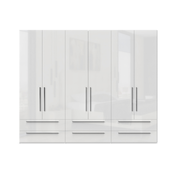 JELA PLAKAR P66/PN - kolekcija Piano - Kristalno bela/Kristalno Bela HG Lak - 272x224x56 cm
