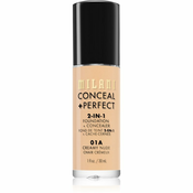 MILANI Conceal + Perfect 2in1 Foundation A - Creamy Nude Tekuci Puder I Korketor 30 ml