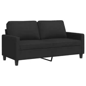 Vidaxl Dvosed črn 140 cm blago