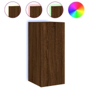 MAISON CHIC Stenska TV omarica - TV stojalo - Televizijska omarica z LED lučkami rjavi hrast 30,5x35x70 cm, (21698630)