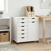 vidaXL Gležnji kabinet Bela 63,5 x 39 x 65,5 cm Masivno borovo les