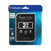 Verbatim 2.5 StorenGo 2TB vanjski HDD, USB3.0 Gen2, crni
