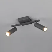 Trio Lighting Stropni reflektor Dara, dolžina 28 cm, antracit, kovina, 2-krilni. - Dnevna soba/jedilnica - Sodobni