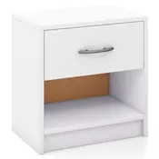 Northix Nočna omarica s predalom, mala stranska mizica z odprtim predelkom, 38,5 x 28 x 40,5 cm, bela