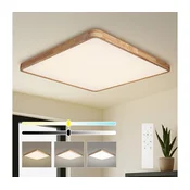 Brilagi - LED prigušiva svetiljka WOODLINE SQUARE LED/180W/230V hrast 100x100 cm + daljinski upravljac
