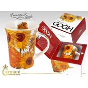 Carmani PORCELANSKA SKODELICA VAN GOGH Z SONČNICAMI ZA KAVO IN ČAJ KOT DARILO