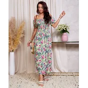 Resti Green womens floral midi dress - Clothing