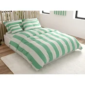 Bombažna posteljnina STRIPES bela-zelena Dimenzije posteljnine: 2 kom 70 x 90 cm | 200 x 220 cm