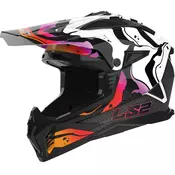 Motokros kaciga LS2 MX708 Fast II Wash White crno-bijelo-roza