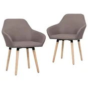 Vidaxl Jedilni stoli 2 kosa taupe blago
