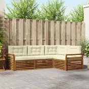 Set vanjskih sofa 4 kom. Prirodna i krem