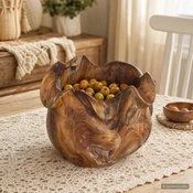 vidaXL Skleda za sadje JEPARA Teak rjava O 35 cm