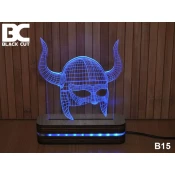 Black Cut 3D Lampa jednobojna - Helmet ( B15 )