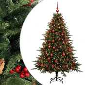 Vidaxl Umetna božična jelka z bučko 180 cm 300 LED Toplo bela