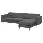 LANDSKRONA Sofa 4-sed, s lenjivcem/Gunnared tamnosiva/metal