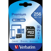 VERBATIM MicroSDXC 256GB Premium, U1   adapter