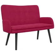 Vidaxl Kavč za 2 osebi Vinorodna rdeča 115 x 61 x 87 cm Žamet
