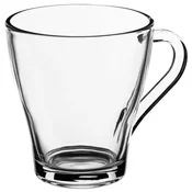 Galicja Kozarec z ročajem 250 ml gladek prozoren za kavo ali čaj