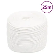 Vidaxl Vrv za čoln popolnoma bela 10 mm 25 m polipropilen